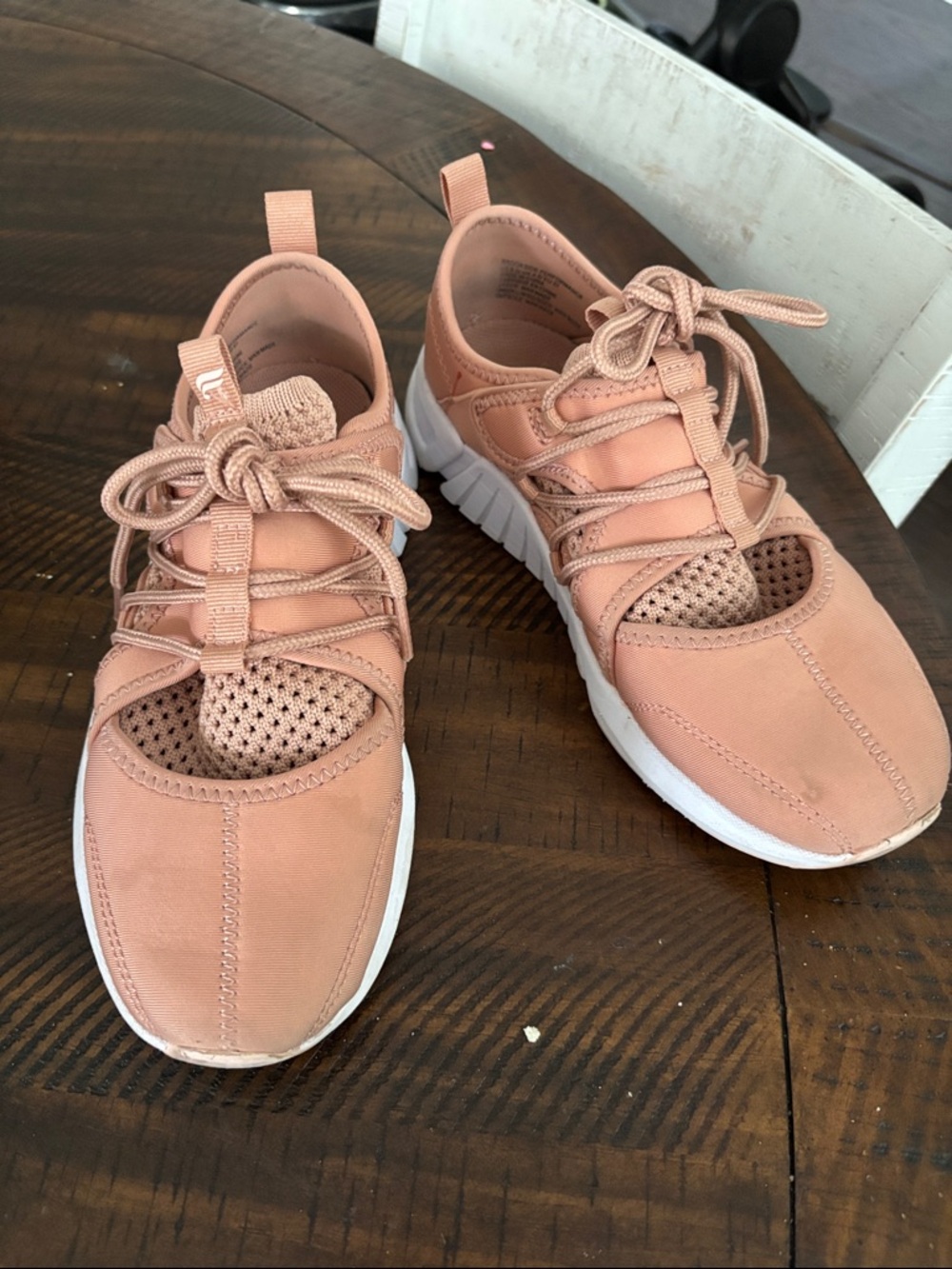 Fabletics Women’s Peach Knit Athletic Sneakers - Casual Slip-On Style